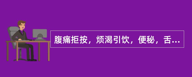 腹痛拒按，烦渴引饮，便秘，舌苔黄，选用：