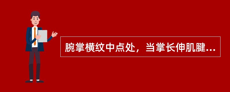 腕掌横纹中点处，当掌长伸肌腱与桡侧腕屈肌腱之间的腧穴是：
