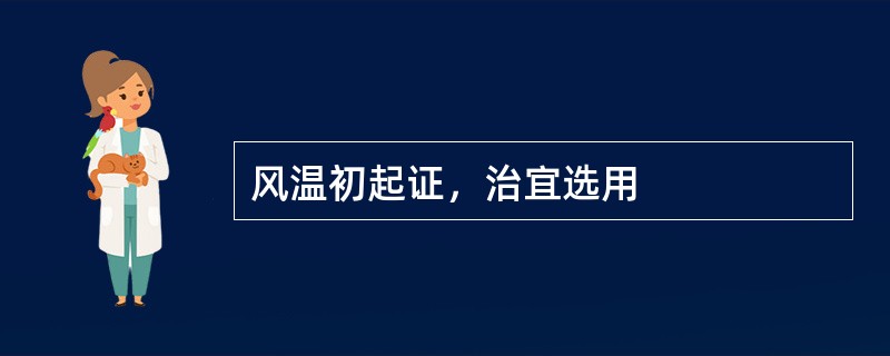 风温初起证，治宜选用
