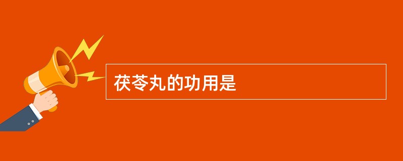 茯苓丸的功用是