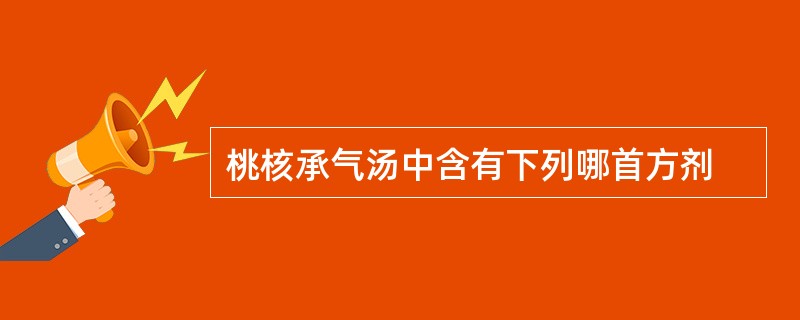 桃核承气汤中含有下列哪首方剂