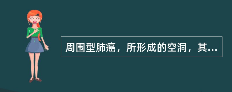 周围型肺癌，所形成的空洞，其X线特征是