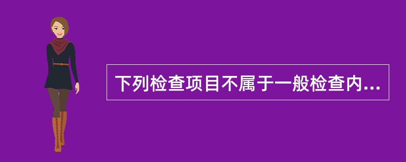 下列检查项目不属于一般检查内容的是