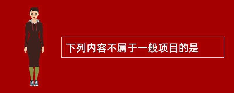 下列内容不属于一般项目的是