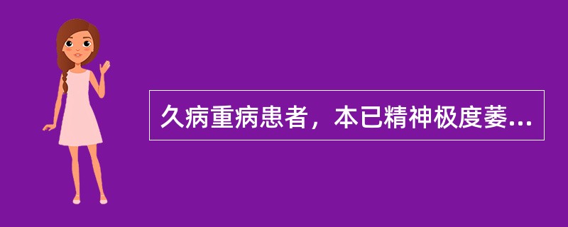 久病重病患者，本已精神极度萎靡，突然出现神识似清，语言不休，食量大增，为