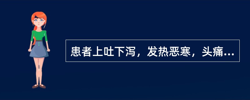 患者上吐下泻，发热恶寒，头痛，胸膈满闷，脘腹疼痛，舌苔白腻，治宜首选的方剂是