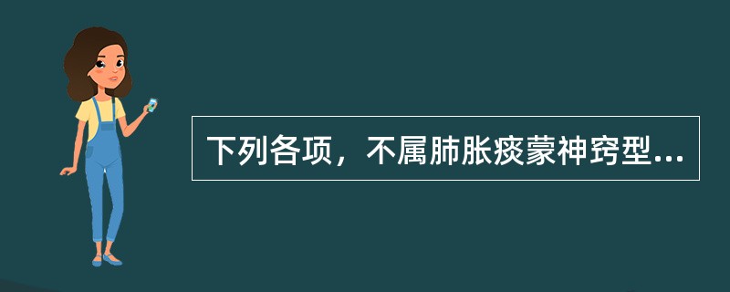 下列各项，不属肺胀痰蒙神窍型主症的是（　　）。