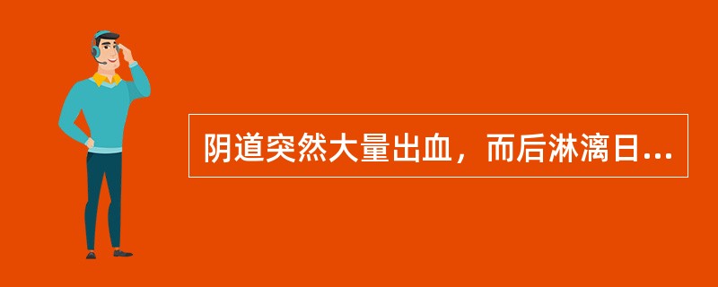 阴道突然大量出血，而后淋漓日久不净，色深红，质稠，心烦口渴，面赤便结，可诊断为( )。