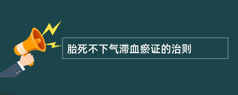 胎死不下气滞血瘀证的治则