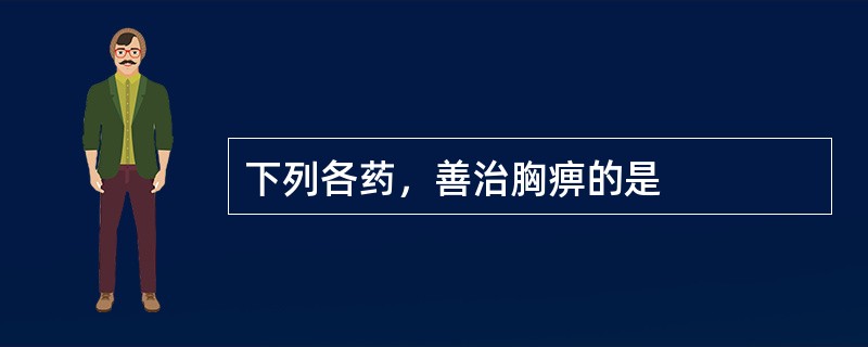 下列各药，善治胸痹的是