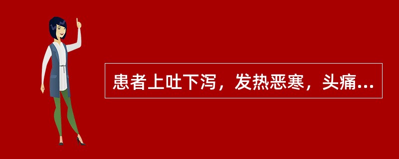 患者上吐下泻，发热恶寒，头痛，胸膈满闷，脘腹疼痛，舌苔白腻，治宜首选的方剂是