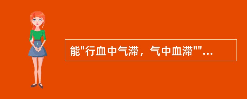 能"行血中气滞，气中血滞""专治一身上下诸痛"的药物为