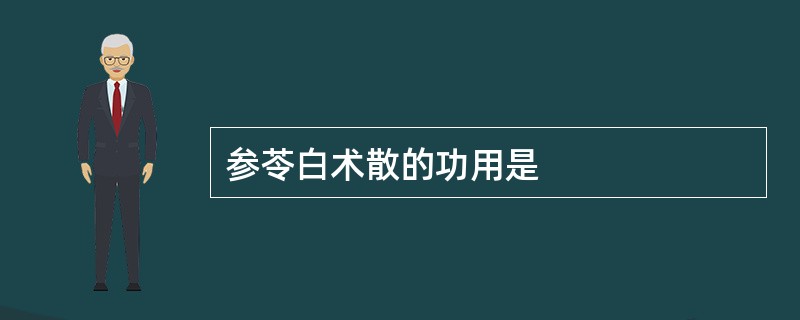 参苓白术散的功用是