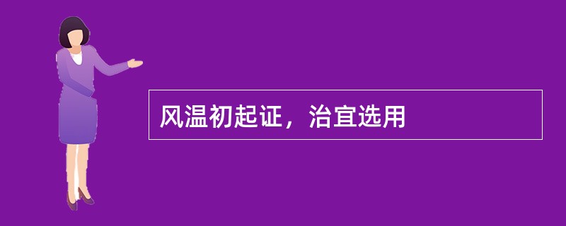 风温初起证，治宜选用