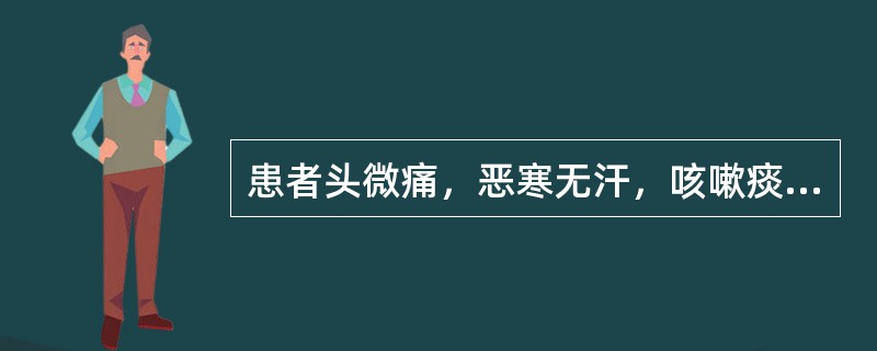 患者头微痛，恶寒无汗，咳嗽痰稀，鼻塞咽干，苔白，脉弦。治宜选用