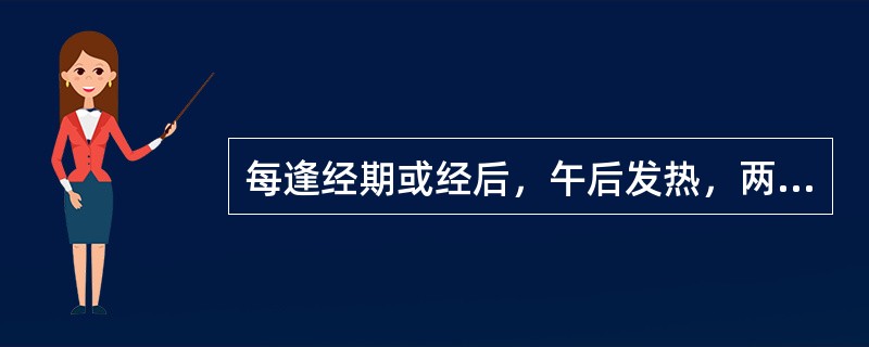 每逢经期或经后，午后发热，两颧潮红，咽干口燥，治疗首选方剂为：