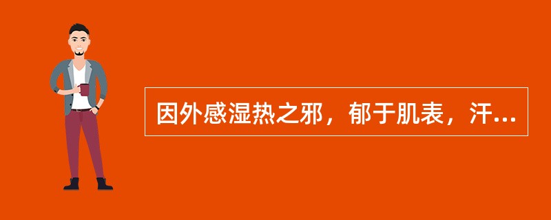 因外感湿热之邪，郁于肌表，汗出不彻而发，见于湿温病的皮肤损伤<br />表现，称为