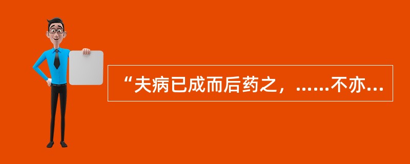 “夫病已成而后药之，……不亦晚乎！”出自于