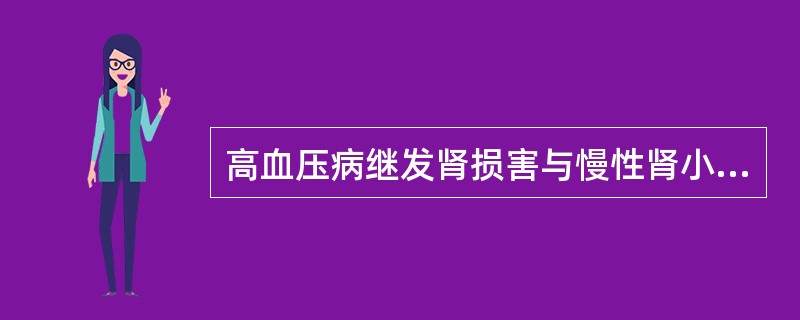 高血压病继发肾损害与慢性肾小球肾炎高血压的鉴别诊断哪项最支持高<br />血压病肾损害