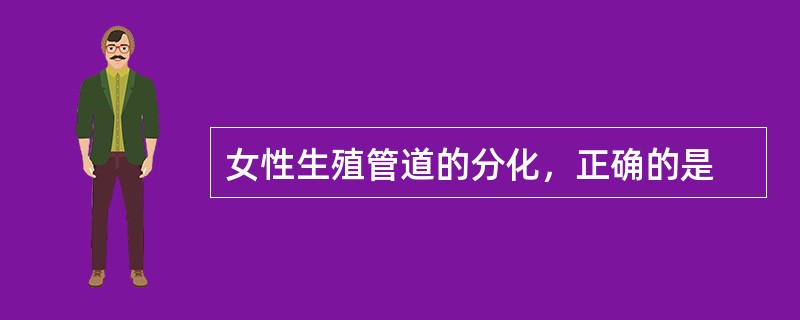 女性生殖管道的分化，正确的是