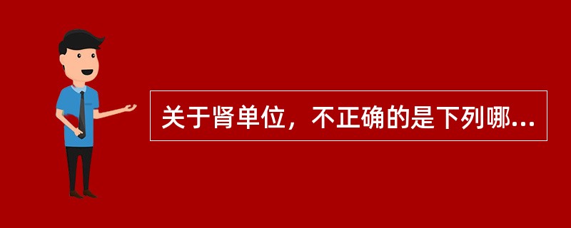 关于肾单位，不正确的是下列哪项？（　　）