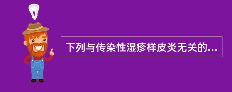 下列与传染性湿疹样皮炎无关的是（　　）。