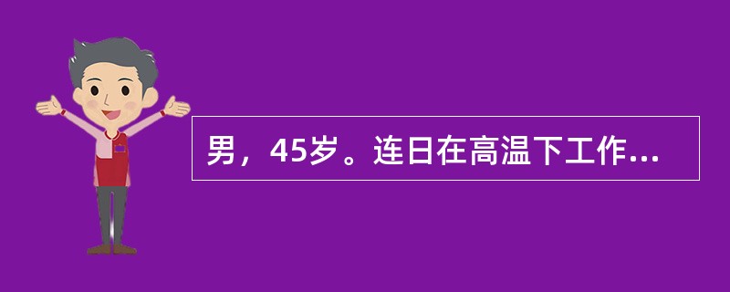 男，45岁。连日在高温下工作。今日下午感头痛、头晕，继而体温升高达40℃，出现颜面潮红，皮肤干无汗，神志模糊，即送医院。该患者的诊断应为（　）。