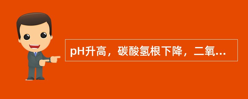 pH升高，碳酸氢根下降，二氧化碳分压下降，提示（　）。