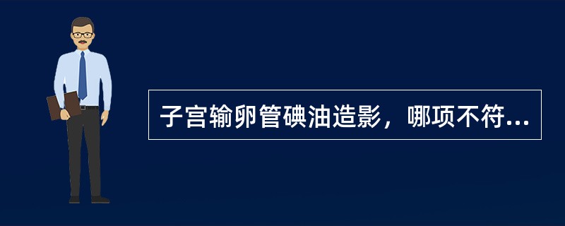 子宫输卵管碘油造影，哪项不符合生殖道结核