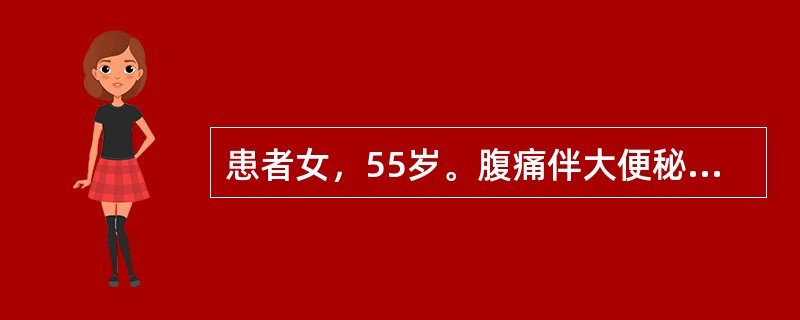 患者女，55岁。腹痛伴大便秘结和腹泻交替7个月，腹泻4～5次／日，稀烂，偶见鲜血便。查体：双肺未见异常，心率80次／分，无病理性杂音，左腹压痛，未及包块，肝脏未及，直肠指检阴性。<br />