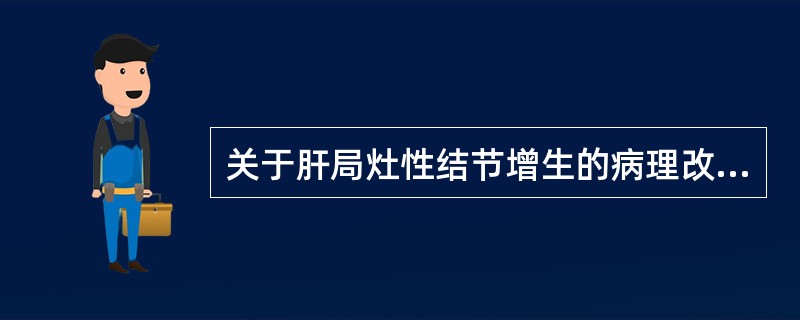 关于肝局灶性结节增生的病理改变，下列描述哪项是错误的