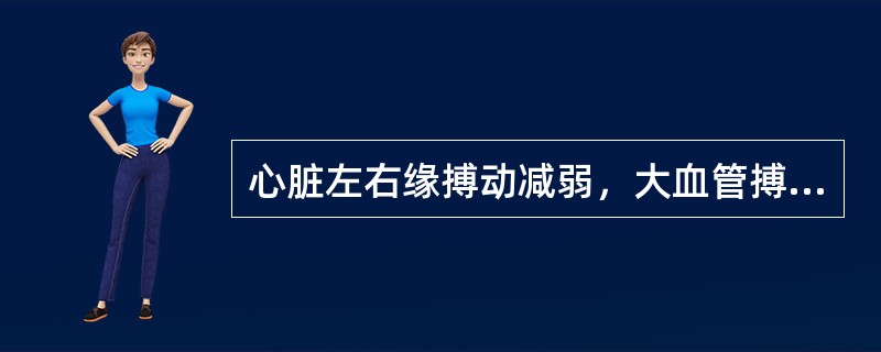 心脏左右缘搏动减弱，大血管搏动正常，是诊断下述哪种疾病的特征性表现