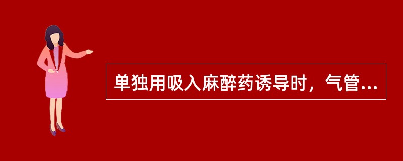 单独用吸入麻醉药诱导时，气管内插管的时机为