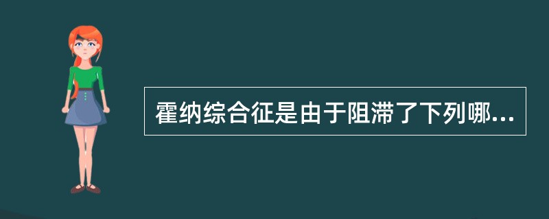 霍纳综合征是由于阻滞了下列哪一神经引起的