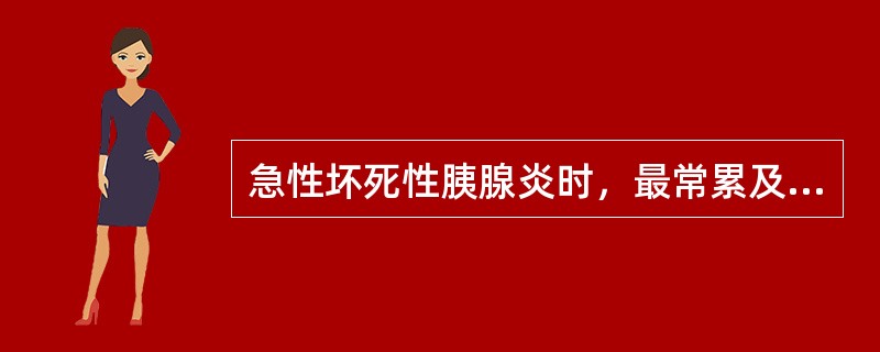 急性坏死性胰腺炎时，最常累及哪个器官