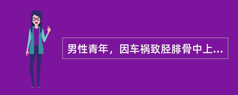 男性青年，因车祸致胫腓骨中上1/3处开放性粉碎性骨折，行彻底清创术，摘除所有的粉碎的骨折片，术后行牵引治疗8个月后，骨折仍未愈合，其最可能的原因是