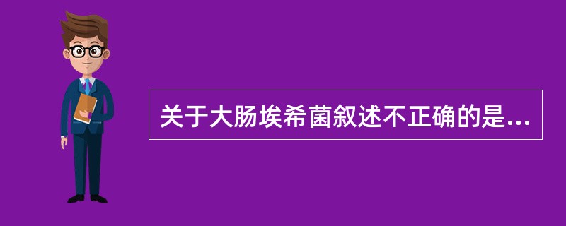 关于大肠埃希菌叙述不正确的是（　　）。