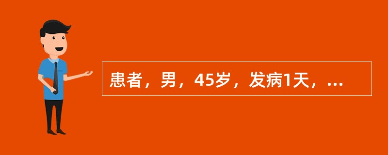 患者，男，45岁，发病1天，出现高热、呕吐、剧烈头痛、意识障碍。外周血白细胞20×109/L；脑脊液脓性混浊，白细胞4500×106/L，中性粒细胞95%，淋巴细胞5%；蛋白质4200mg/L，葡萄糖