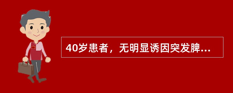 40岁患者，无明显诱因突发脾区疼痛，超声检查发现脾大，其内出现楔形低回声区，最可能的诊断是