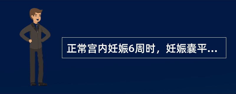 正常宫内妊娠6周时，妊娠囊平均直径应为