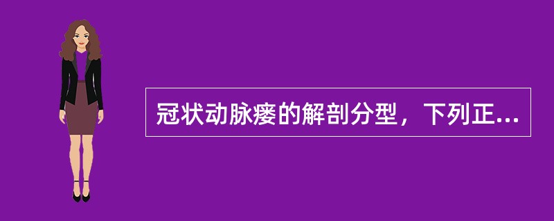 冠状动脉瘘的解剖分型，下列正确的是