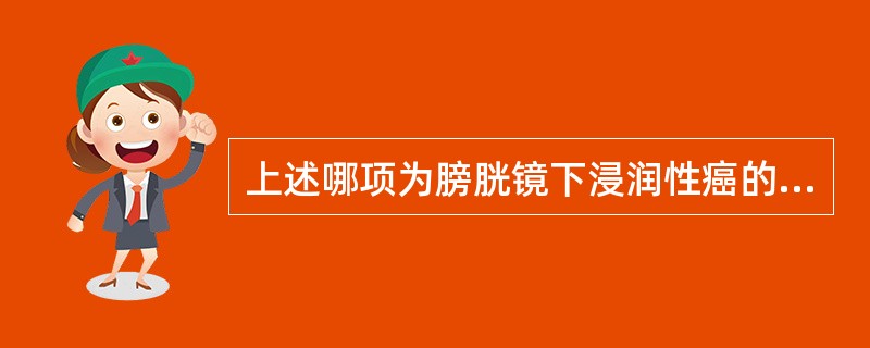 上述哪项为膀胱镜下浸润性癌的表现？（　　）