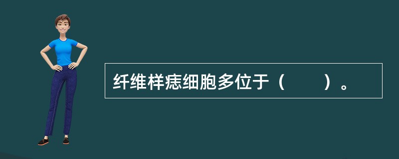 纤维样痣细胞多位于（　　）。