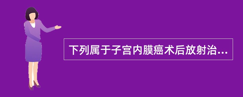 下列属于子宫内膜癌术后放射治疗指征的是（　　）。