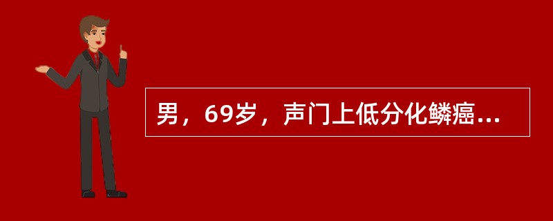 男，69岁，声门上低分化鳞癌T2N0M0，根治性放疗后4月再次出现咽痛，目前适宜下列的处理方法是（　　）。