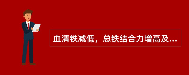 血清铁减低，总铁结合力增高及转铁蛋白饱和度减低见于（　）。