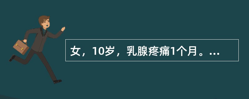 女，10岁，乳腺疼痛1个月。无月经初潮。<br />造成乳腺痛综合征的原因可能是