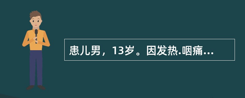 患儿男，13岁。因发热.咽痛1天就诊，体温39.8°C，颜面及四肢无水肿，扁桃体Ⅲ度肿大.充血明显，尿常规仅见尿蛋白+。临床首先考虑