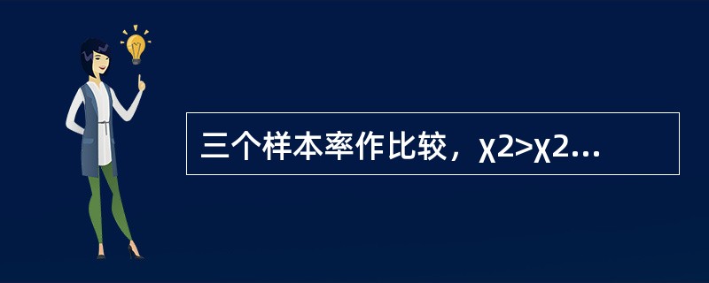 三个样本率作比较，χ2>χ20.01(3)，可认为（　　）。