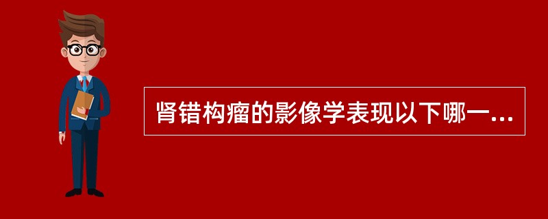 肾错构瘤的影像学表现以下哪一项是正确的（　　）。